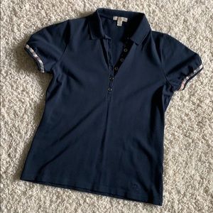 Burberry Collared Navy Blue Shirt
